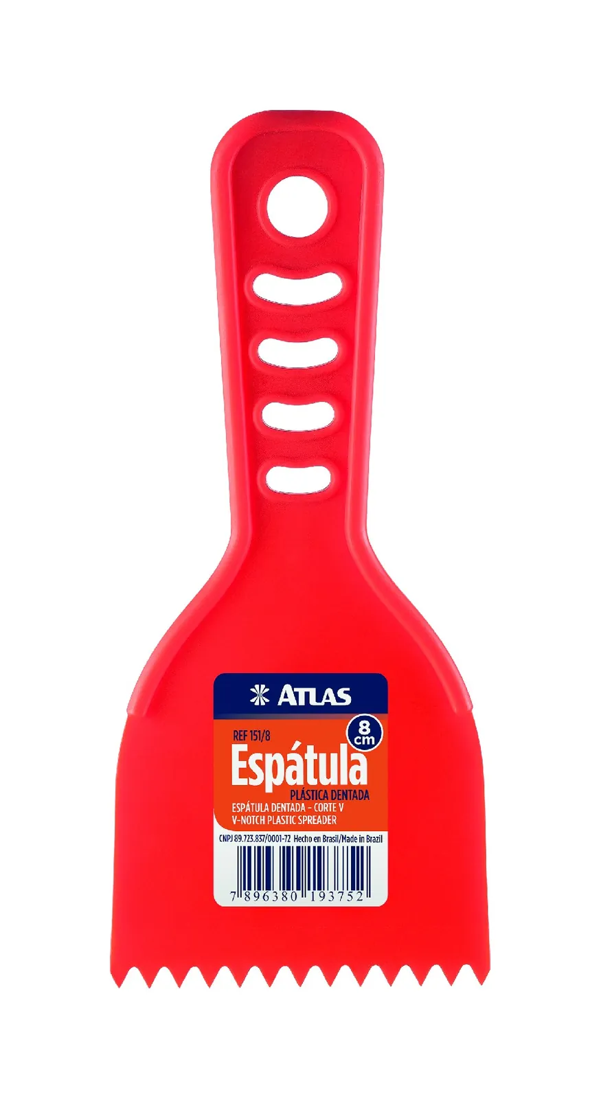 ATLAS ESPATULA PLASTICA DENTADA 8CM