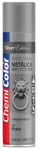 SPRAY CHEMICOLOR METALICO PRATA 400ML