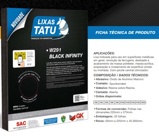 TATU LIXA BLACK INFINITY MULTIUSO 150